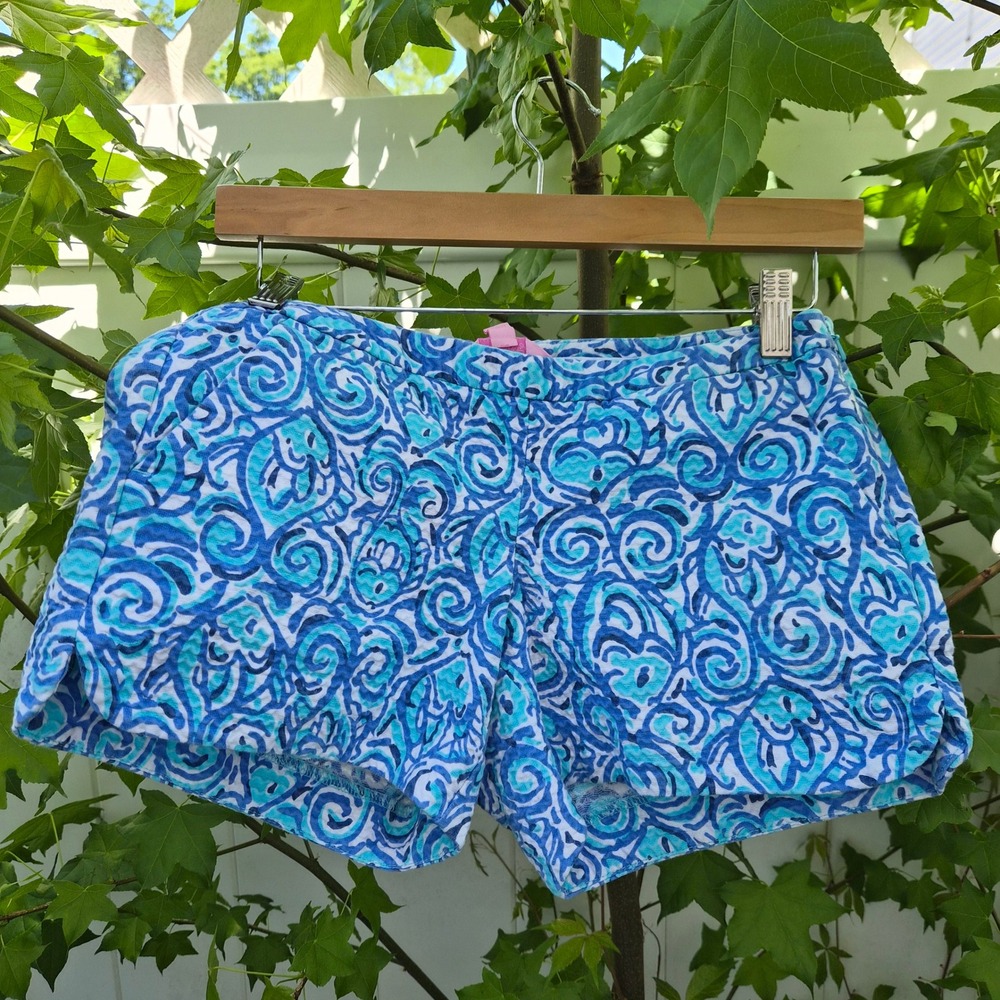 Lilly‎ Pulitzer Callahan Shorts Blue Swirls and Twirls Preppy Coastal Womens 00